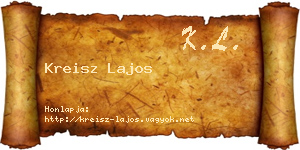 Kreisz Lajos névjegykártya